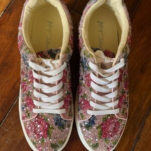 Betsey Johnson Sidny Rhinestone Sneakers Size 10 M